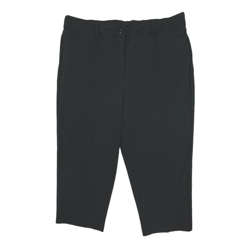 Preppy Capri Pants Women's Size 14 Black Pockets Corporate Goth Soft Grunge